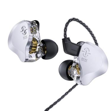 Imagem de Fones de ouvido intra-auriculares IEM com fio, CCZ DC02 Circuito magnético duplo DD HIFI, fone de ouvido profissional Hifi, fone de ouvido de som estéreo, CCZ Solo In Ear Monitor para sistema (prata,