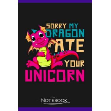 Imagem de Funny Mythical Creature Cute Dragon Notebook: Planner, Diary, Lined College Ruled Paper 6 x 9 inches 120 Pages Notes