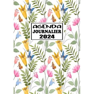 Imagem de Agenda Journalier 2024: Restez Organisé du 1er janvier 2024 au 31 décembre 2024 | Pages de Contacts, Emplois du Temps, Journal de Mots de Passe, Jours Fériés, Anniversaires et Bien Plus Encore !