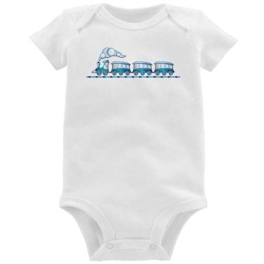 Imagem de Body Bebê Trenzinho Brinquedo - Foca na Moda, Branco, M