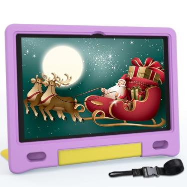Imagem de YACXBTK Tablet para crianças de 10,1 polegadas, Android 14, 8 GB + 64 GB (TF 1 TB) 6000 mAh, controle parental, desbloqueio facial, tela HD de 1280 x 800 (Roxo)