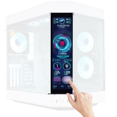 Imagem de GeeekPi Monitor De Tela Sensível Ao Toque Lcd Ips De 12,6 Polegadas Fhd 1920X515, Adequado Para Gabinete De Pc Hyte Y60, Painel De Monitor Secundário De Cpu E Gpu, Alto-Falantes Duplos Integrados, P