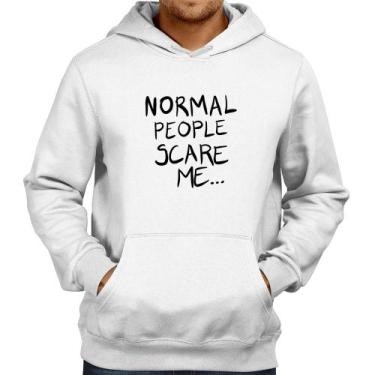 Imagem de Moletom Normal people scare me - Foca na Moda, Branco, G
