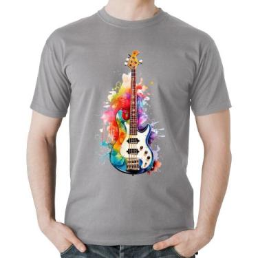 Imagem de Camiseta Algodão Contra Baixo Watercolor - Foca na Moda, Cinza, P