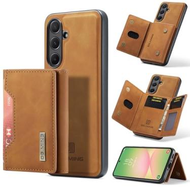 Imagem de Capa carteira de couro magnética destacável 2 em 1 para Samsung A56 5G, 8 compartimentos para cartão, recurso de suporte, TPU à prova de choque e capa de telefone de couro premium (marrom)
