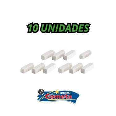 Imagem de 10 Giz Branco Quadrado Para Taco de Bilhar/Sinuca - Bilhares Cometa