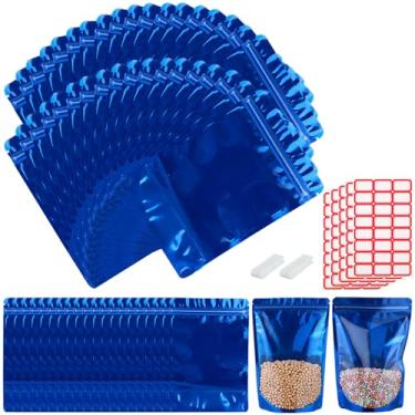 Imagem de Embalagem com 200 sacos de 15 cm x 22 cm com janela transparente para armazenamento de alimentos, embalagem comestível à prova de cheiro, bolsa com zíper para joias e pequenas empresas, bolsa ziplock