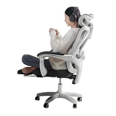 Imagem de Lzyjckh Cadeira de escritório de malha com apoio para os pés Cadeira de escritório ergonômica Cadeira executiva para escritório em casa Cadeira de tarefas giratória para casa, escritório,Black