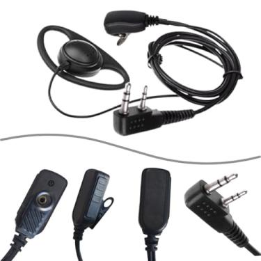 Imagem de Fone De Ouvido Microfone Concha Tipo D Para Rádio Comunicador Baofeng Intelbras Preto