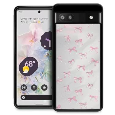 Imagem de Punmada Compatível com Google Pixel 7A capa móvel criativa painel traseiro de acrílico aderência de proteção de silicone especialmente projetada para o Google Pixel 7A lindos laços rosa sonhadores