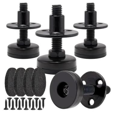 Imagem de NEWBYTEK Pés de nivelamento de móveis resistentes, niveladores de pés de móveis ajustáveis parafuso em mesa/cadeira/armário/cômoda/bancada, nivelador de perna de banco, kit de porca em T redonda 3