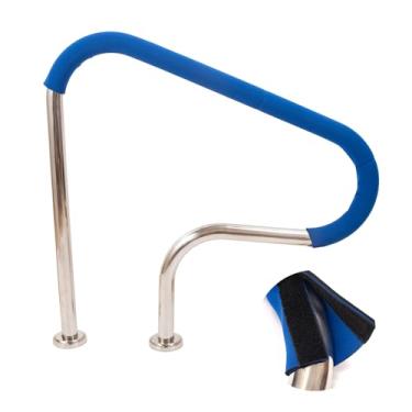 Imagem de Capa de corrimão de piscina, capas de corrimão de piscina de 1,2 m, capa de trilho de mão resistente a deslizamento, alças de trilho de mão de escada azul, manga de aderência de trilho de segurança