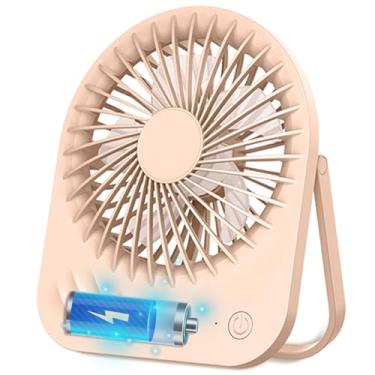 Imagem de ZEOEZHBI Ventilador de mesa pequeno silencioso recarregável, inclinação de 180°, ventilador pessoal pequeno de viagem, ventilador de mesa alimentado por bateria USB mini portátil para casa, escritório