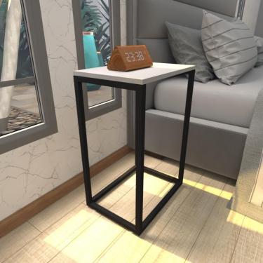 Imagem de Mesa De Cabeceira Industrial Cinza Mdf Canto Quarto Mesas De Cabeceira Mesinha Cabeçeira Cabiceira