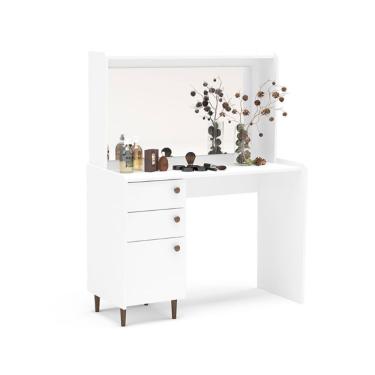 Imagem de Penteadeira Luisiana 180cm Com 2 Gavetas E 1 Porta Politorno Branco