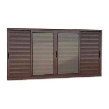 Imagem de Veneziana Elite 6 Folhas Moveis 100 X 120 Vidro Liso Corten