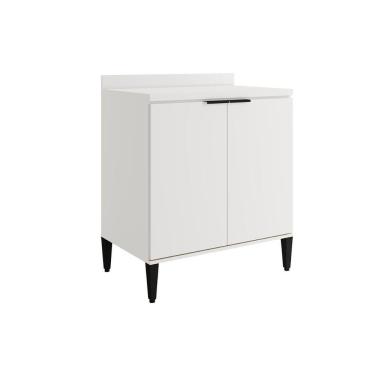 Imagem de Gabinete De Cozinha Modulado Balcão Alpha 2507 2 Portas Com Tampo 80cm Branco