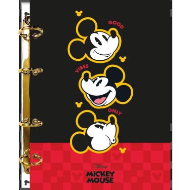 Imagem de Caderno Argolado Cartonado Colegial Mickey Mouse Foroni - 120 Folhas