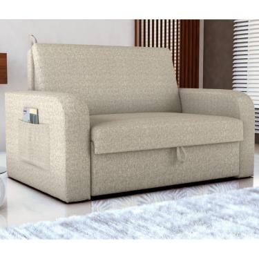 Imagem de Sofá Cama Com Baú 2 Lugares Numey Linho