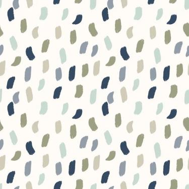 Imagem de Papel De Parede Revoada Mini Pinceladas Azul, Menta E Cinza 4415