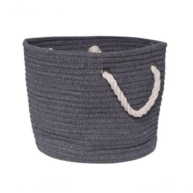 Imagem de Cesto Square Gist Cotton Grey Com Alça 25 Cm Mimo Style