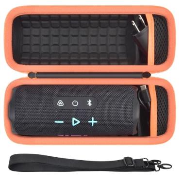 Imagem de casmilee Capa para alto-falante Bluetooth JBL Flip 7, suporte portátil para alto-falantes sem fio à prova d'água e à prova de queda, protetor com enchimento de absorção de choque, compartimento para