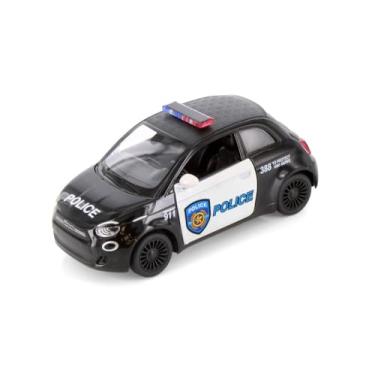Imagem de KiNSMART Fiat 500e Police Car 1:28 Scale 5 Inch Die Cast Metal Pull Back Action Model
