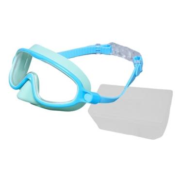 Imagem de oshhni Óculos de natação infantis, equipamento de natação profissional, confortável, com visão clara, óculos de para mergulho com snorkel em piscina, Azul