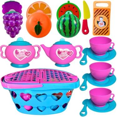 Imagem de Kit Piquenique Chá da Tarde Brinquedo 19pcs Infantil Comidinhas