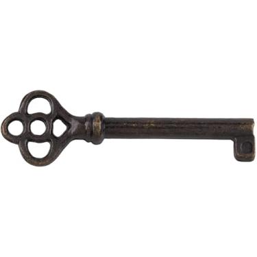 Imagem de UNIQANTIQ HARDWARE SUPPLY Chave de esqueleto de barril oco de latão antigo para portas de armário, gavetas de cômoda, relógios de avô - antigo, vintage, móveis antigos - SK11-DAB