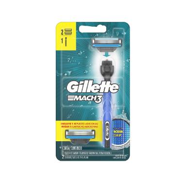 Imagem de Aparelho de Barbear Gillette Mach3 Acqua-Grip + 2 Cargas