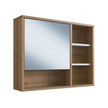 Imagem de Armário Para Banheiro com 1 Porta LVA06 Versato Emovell, Mel/Branco