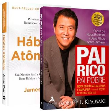 Imagem de Livro Pai Rico Pai Pobre + Hábitos Atômicos - Kit Evolução Pessoal - K