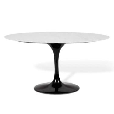 Imagem de Mesa Saarinen Oval Carrara 120x80cm - Base Preta - mgsaarinen