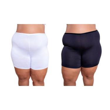 Imagem de Kit 2 Short Anágua Plus Size Bermuda Segunda pele XGG Extra Grande - A