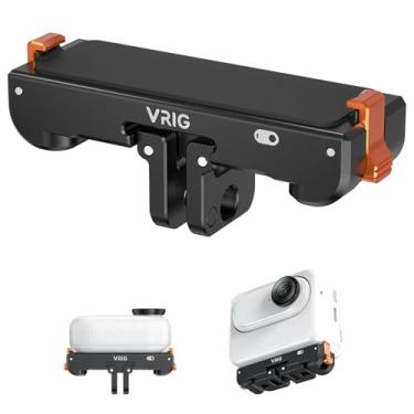 Imagem de VRIG Suporte magnético de liberação rápida para Insta360 GO3/GO 3S - Base magnética de encaixe de alumínio com adaptador dobrável e adaptador de 1/10.2 cm para tripés e bastões de selfie, vlogging