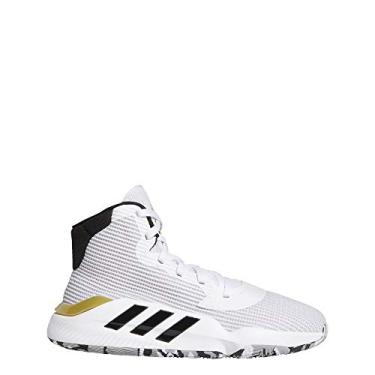 Imagem de adidas Tênis de basquete masculino Pro Bounce 2019, Nuvem branco/núcleo preto/dourado metálico, 5.5
