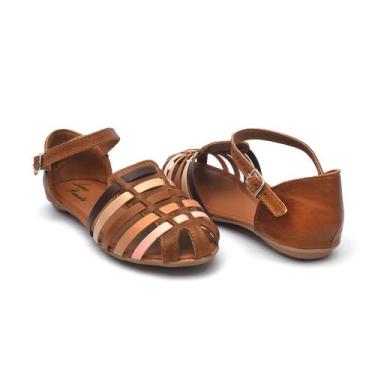 Imagem de Sandália Feminina Colorida Rasteirinha Couro - LP, Colorida, 38