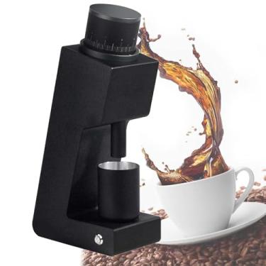 Imagem de Moedor de café elétrico inovador com funil para pó de prensagem, núcleo de moagem hexagonal, alto torque de 100 W, mostrador externo contínuo, design de inclinação de 76,5°, engrenagens de aço in
