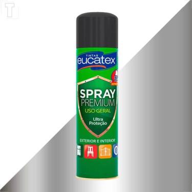 Imagem de Tinta spray premium metalizado eucatex prata 400ml