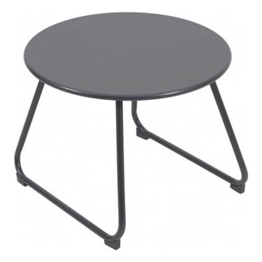 Imagem de Mesa De Apoio Redonda Baixa 37x48x48cm Em Aco Cinza