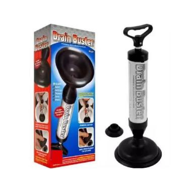 Imagem de Desentupidor De Vaso Alta Pressao Ar Semi  Manual Sanitario Pia Cano Dreno Bomba Succao Ventosa Dupla