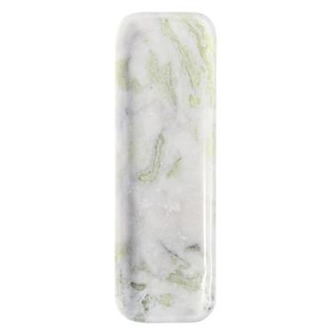 Imagem de Koville Bandeja de mármore para pia de banheiro, bandejas de pedra natural de 30,5 x 10 cm para bancada de cômoda de cozinha, bandeja de mármore decorativa retangular para joias de perfume (verde)