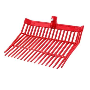Imagem de Generic Cabeça de garfo para esterco com dentes angulares Peças Ancinho de esterco de cavalo multiuso Cabeça de garfo para de de cavalo Jardinagem, Vermelho