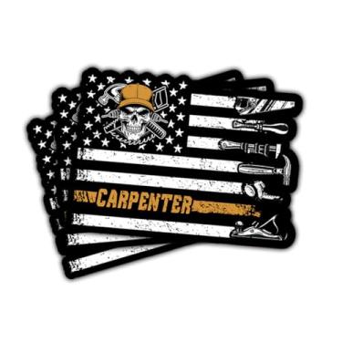 Imagem de Adesivo de bandeira de carpinteiro, adesivo de orgulho de carpinteiro americano, adesivo de bandeira de marceneiro para caixa de ferramentas, laptop, capacete, janela de carro, presentes adesivos para