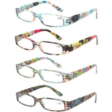 Imagem de Óculos de leitura femininos Kerecsen, 4 pares, modernos, 2,5 com estoj