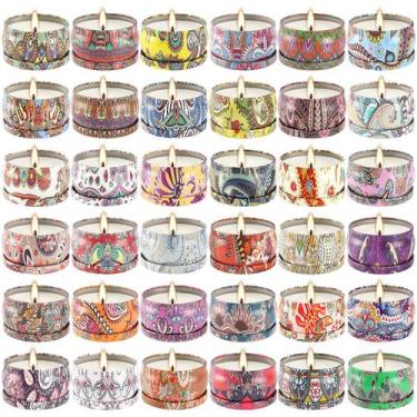 Imagem de Conjunto de velas perfumadas Howemon 16 Natural Soy Wax 720h Burn