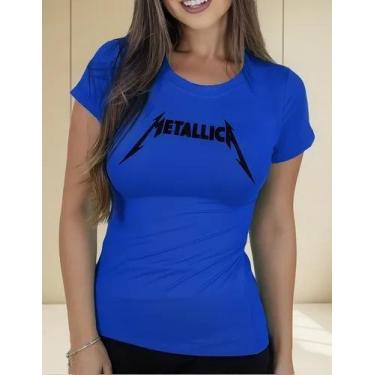 Imagem de Camisa Camiseta Adulto Masculina Feminina Algodão Banda Metallica Rock