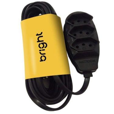 Imagem de Extensão Elétrica 5 Metros 3 Pinos 2P+T Bivolt Preta Bright