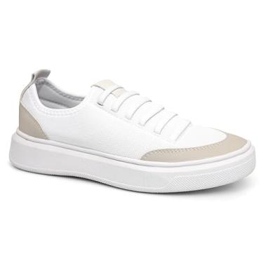 Imagem de Ed Shoes Tênis Casual Masculino, Slip On Loafer, Sola Reta, Disponível em Preto e Branco, Estilo Contemporâneo para Uso Diário (Branco, BR, Adulto, Numérico, 44)
